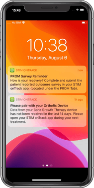 Mobile phone with STIM onTrack notifications